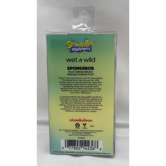 New Wet n Wild SpongeBob Nickelodeon Flat Kabuki Makeup Blending Brush - Picture 3 of 4